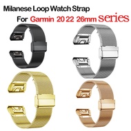Suitable Garmin Garmin Fenix8 7X 7s 7Pro 6X 6 Stainless Steel Buckle Milanese Strap
