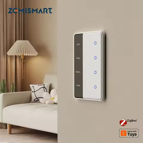 Zemismart DIY Name Switch Zigbee Smart Touch Light US Switches Works with Tuya Home Assistant Alexa 