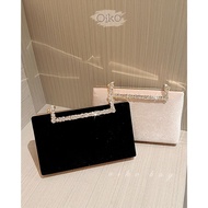 Oiko - Alaia Clutch Wanita Crystal PatternELEGAN MetalTALI Party Bag/ Wanita