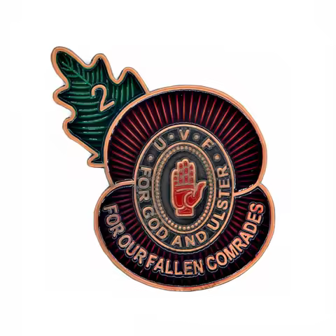 Vintage Ireland UVF Badge Ulster Red Hand Brooch Commemorative Badge Ulster Soldier Military Lapel P