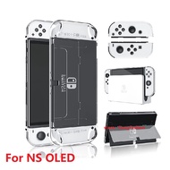 Transparent Protective Case for Nintendo Switch OLED Flip Shell for NS OLED Crystal Dockable Cover