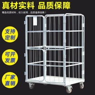 Logistics Turnover Trolley Foldable Movable Storage Cage Warehouse Supermarket Factory Hand Push Trolley Utility Wagon Cart Loader