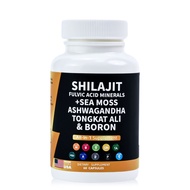 Shilajit Supplement 10,000mg with Sea Moss 6000mg, Ashwagandha 6000mg, Tongkat Ali, Boron, Magnesium - Fulvic Acid Capsules for Men