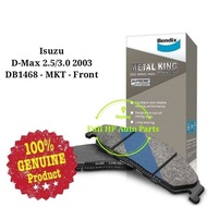 Bendix DB1468MKT Front Brake Pad - Isuzu D-Max 2.5 3.0 4JA1 4JH1 4JX1
