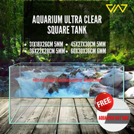 VIV Ultra Clear Aquarium Fish Tank Square Tank 31cm/ 36cm/ 45cm/ 60cm