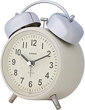 CASIO TQ-720J-7BJF Alarm Clock, Radio, Beige, Analog, Loud, Twin Bell, Snooze Function, Light Included