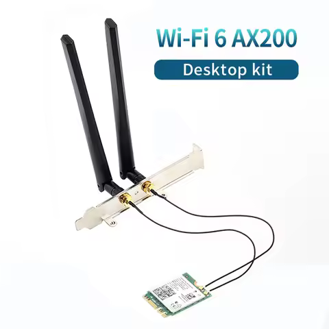 WiFi 6 Dual band 3000Mbps AX200 Card M.2 Desktop Kit 2.4G/5G Bluetooth 5.2 802.11ax AX200NGW Wireles