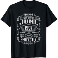 Men's cotton T-shirt Vintage 29th Birthday Legends were Born in June 1997 T-Shirt