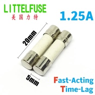 10pcs 1.25A 250V Littelfuse 5x20mm Ceramic Fuse F1.25AH250VP Fast Acting 02161.25MXP，T1.25AH250VP Ti