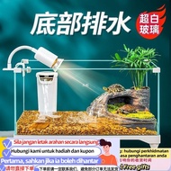 Get ST-ΨFish Tank Glass Turtle Jar Turtle Jar Household Provided with Balcony Villa Feeding Box Larg