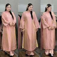 BIGSIZE 4-panel metallic pink ao dai (21709) ao dai vietnam ao dai muslimah