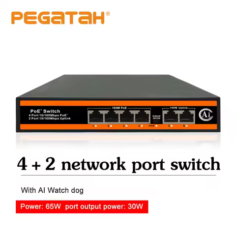 PEGATAH POE Switch 4/8 Port, Active POE for IP Cameras/CCTV Security, Wireless AP Switch, Gigabit IE