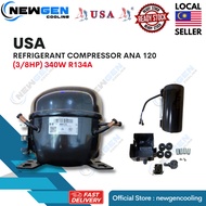 EAST MALAYSIA ONLY** USA- ANA120 (3/8HP) 340W R134A REFRIGERANT COMPRESSOR