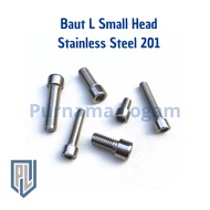 Small Head L Bolt M6 x 30 (3 cm) Stainless Steel 201
