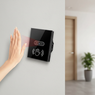 Smart IR Wall Switch, Glass Panel, Touchless Operation, Auto On/Off Electric Lamp