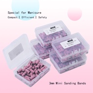 Mini Sanding Bands Stainless Steel Nail Drill Bits Mandrel 3mm Pink Electric Manicure Accessories