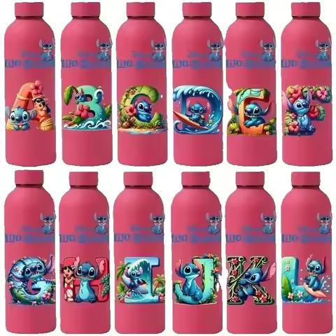 Disney Lilo Stitch Thermos Bottle 500ML Stainless Steel Thermal Mug Cola Coffee Frosted Bottle Outdo