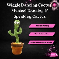 Wiggle Dancing Cactus Musical Dancing & Speaking Cactus Baby Toy, Singing Cactus Repeat What You Say