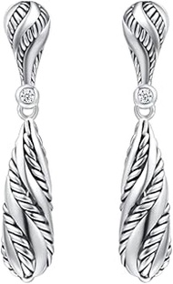 UNY Dangle Earring Designer Brand Inspired Jewelry Multi Hoops Twisted Cable Wire 2 Tone Christmas G