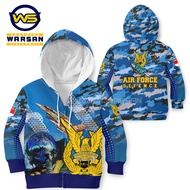 Jaket Tentara Anak / Jaket TNI AU anak / Hoodie Anak Loreng / Jaket Tentara Nasional Indonesia ANGKA