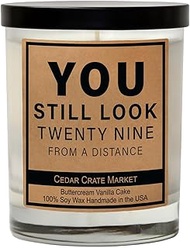 Cedar Crate Market Vanilla Scented Candle Birthday Gift | Cute Happy Birthday Candles for Women, Men