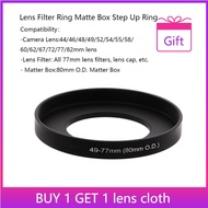 Lens Filter Ring Step Up /Step-Down Ring 44/46/48/49/52/54/55/58/60/62/67/72/77/82mm To 80mm O.D. Ma