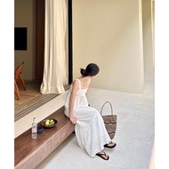 Cicishop(3295)SET 2 ชิ้น เสื้อกล้ามมีซิปข้าง+กระโปรงปักลายลูกไม้ มีซับใน สไตล์เกาหลี