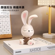 Palm Tree Women's Day Gift Healing Rabbit Desktop Decoration Office Work Seat Work Emotional Stabili