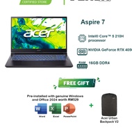 Acer Aspire 7 A715-59G-555Y 15.6" FHD 144Hz Gaming Laptop Black (C5-210H, 16GB, 512GB SSD, RTX4050 6