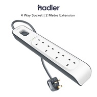 4-Way Socket Outlet by Belkin | 2m Long Extension | with Surge Protector | Suitable for Home Office