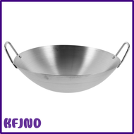 [KFJND] Stainless Steel Wok Cast Iron Cauldron Induction Frying Pan Stir Pot Chinese Non Stick Cooki