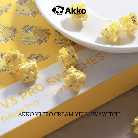 Akko V3 Cream Yellow Pro Switch 5 Pin 50gf Linear With Stable Dustproof Stem For Mx Mechanical Keybo