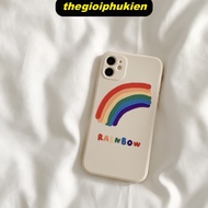 Rainbow square edge iphone case for iphone 6 to 16promax - e22
