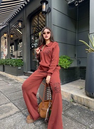 ชุดเซต ไหมพรม Airport look ลายปัก มี 3 สี