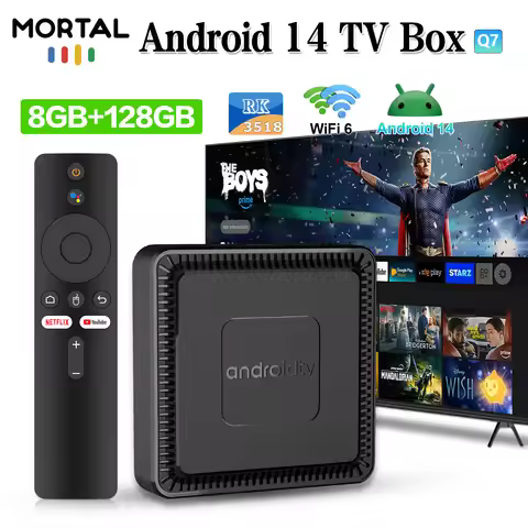 Global Version TV Box Allwinner H313 Android 14 Dual Wifi 6 128G Cortex A53 4K 1080P BT5.0 Wireless 