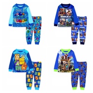 [SG SELLER] Kids Cuddle me long sleeve cuddle me cotton cartoon pyjamas children sleepwear boys girls minecraft roblox