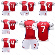 2024-25 Season Arsenal Home Football Adult Kids Jersey Kit Saka Odegaard Jesus Rice Havertz Martinelli Tomiyasu Sports Sets