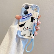 KONSMART Cute Cartoon Loopy Pattern with Hand Rope Phone Case for VIVO Y27S Y17S Y27 Y36 5G Y02T Y02