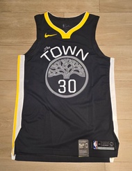 Curry 黑大樹 Warriors The Town AU Authentic Jersey size 44 落場版 球員版 球衣 波衫