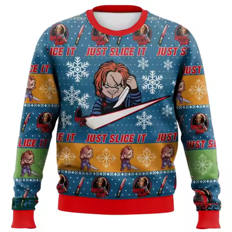 Fashion Chucky Graphic Ugly Christmas Sweater Trend Casual Men Women 3D Printed Xmas Sweatshirt Casu