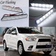 Car Flashing 2Pcs For Mitsubishi ASX 2010 2011 2012 LED DRL Daytime Running Light Daylight Fog Head 