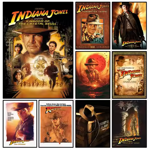 Classic Retro Movie Indiana Jones Poster Adventure Action Canvas Painting Wall Art Print Picture for