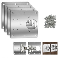 10 Pcs Stainless Steel Hinge Repair Fixing Bracket Plate Kit Cabinet Hinge Repair Kit for Furniture