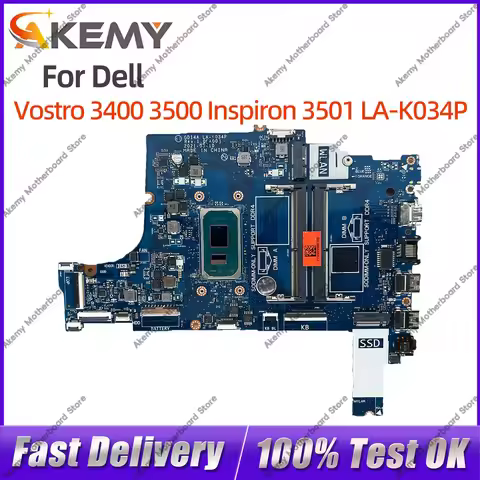 For DELL Vostro 3400 3500 Inspiron 3501 LA-K034P Notebook Motherboard 0FTXD9 0GGCMJ 0XGX0C I3 I5 I7-