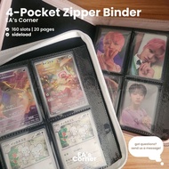 [EA's Corner] 4 Pocket PU Leather 160 Slot Zipper Binder for Pokemon TCG Kpop Photocards Card Games