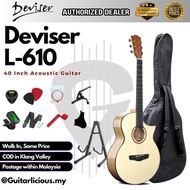 Deviser 40 inch Acoustic Guitar - All Natural (L-610) 6 string 40 inch acoustic guitar cutaway (EBGDAE) 6 tali gitar akustik