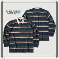 เสื้อโปโลแขนยาว Americal Retro ลายทาง ปกเสื้อ สไตล์ Ivy League ผ้าฝ้าย เสื้อยืดสําหรับเยาวชน All Sea