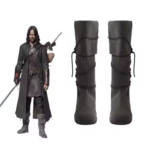 Aragorn Cosplay Boots Movie Costume For Men Retro Punk Lord Shoes Halloween Carnival Party Hunter Di