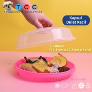 Round Capsule Bread Box (D=24cm) Plastic Cake Sponge Cake Storage Sultan Sponge Cake Container Eid F