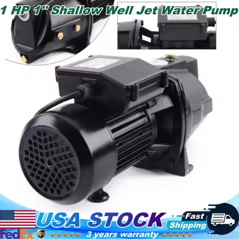 BYMAOCAR 1 HP Shallow Well Jet Pump W/Pressure Switch ,1056.7G/h High Pressure Self-Priming Water Je